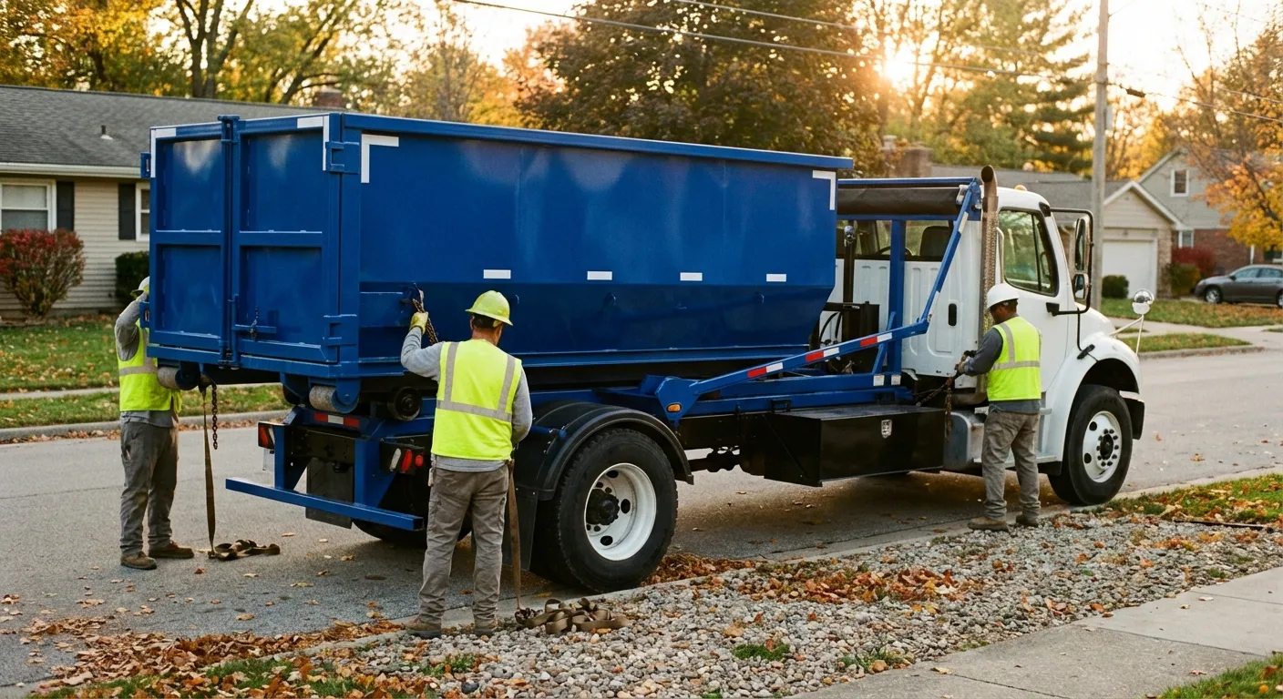 Roll-off dumpster delivery truck in Olathe, KS