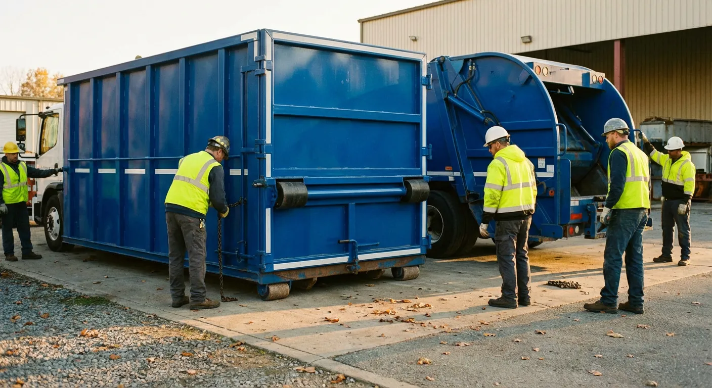Roll-off dumpster loaded with construction debris in Olathe, KS