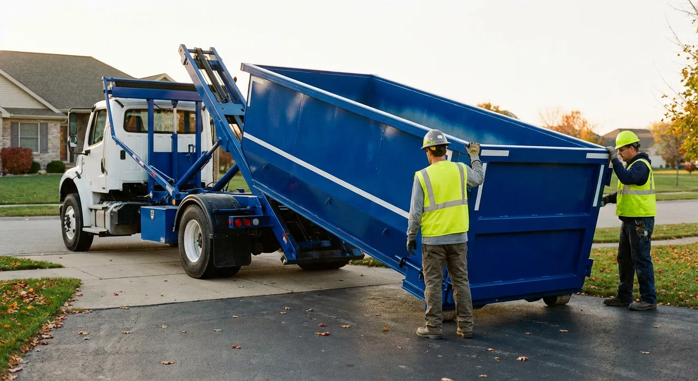 Roll-off dumpster delivery truck in Olathe, KS