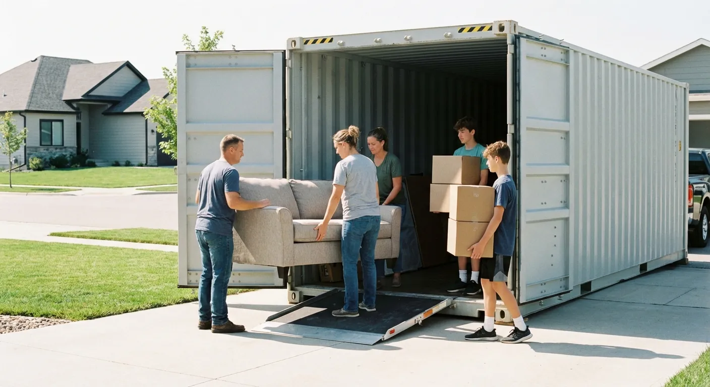 Dumpster with walk-in loading door in Olathe, KS