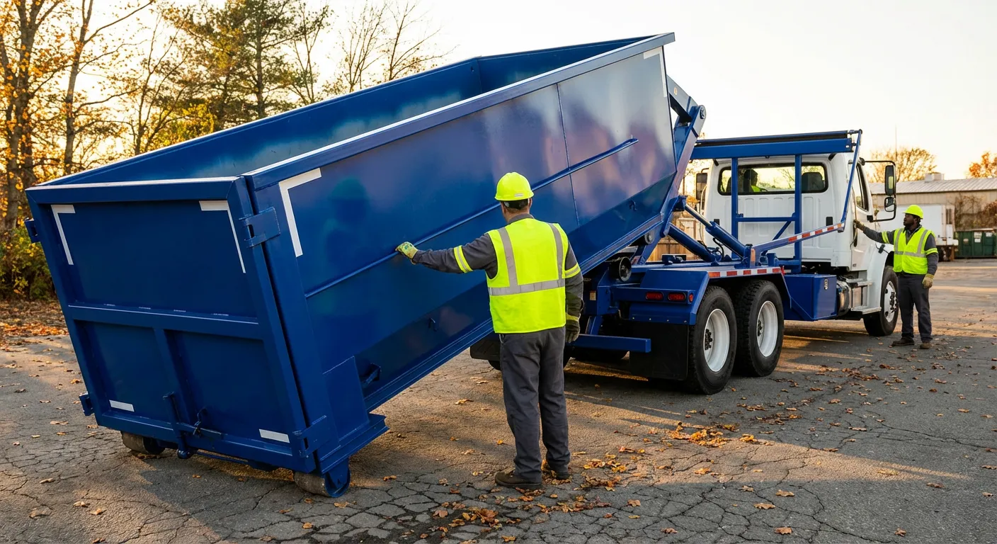Commercial roll-off dumpster delivery truck in Olathe, KS