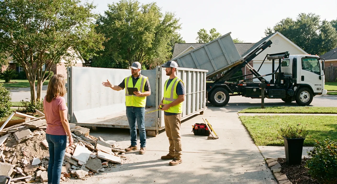 JoCo Waste Solutions dumpster delivery truck in Olathe, KS