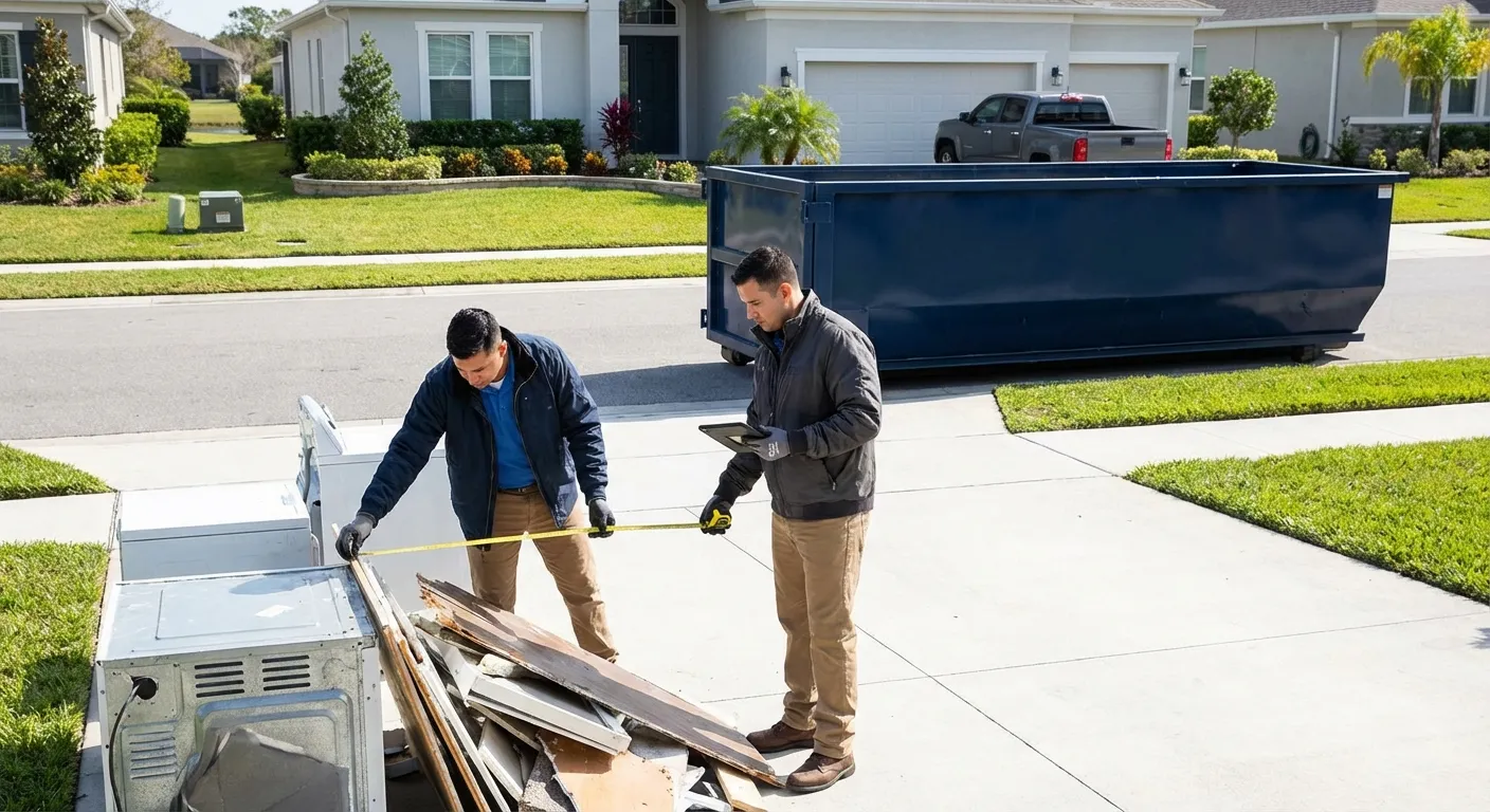 Concrete dumpster rental delivery truck in Olathe, KS